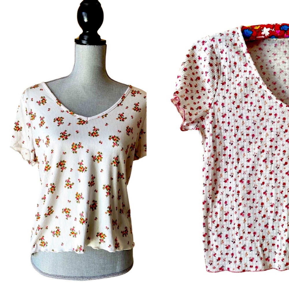 Olivia Rae - Set of two romantic garden cottage tees size XL
